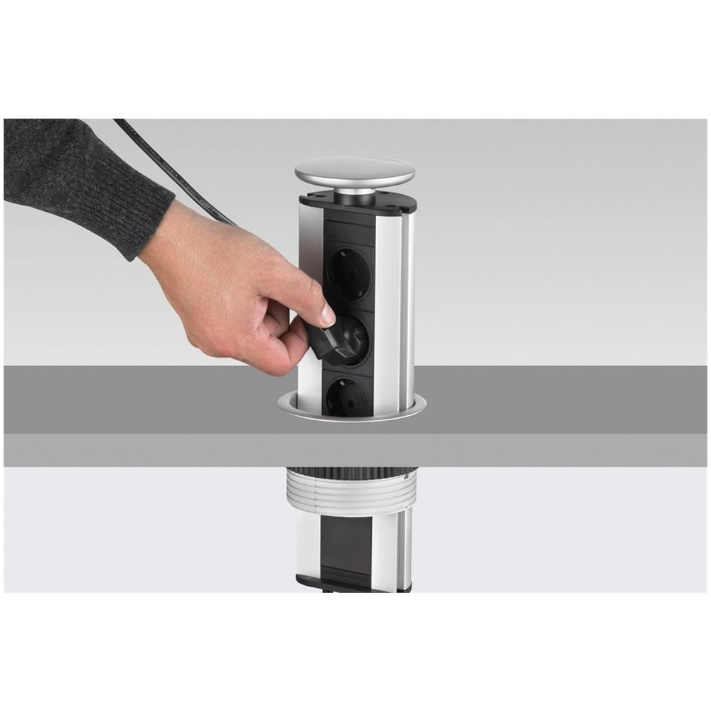 Torretta Portaprese Port-3 Schuko Tappo Colore Silver - Foto 6