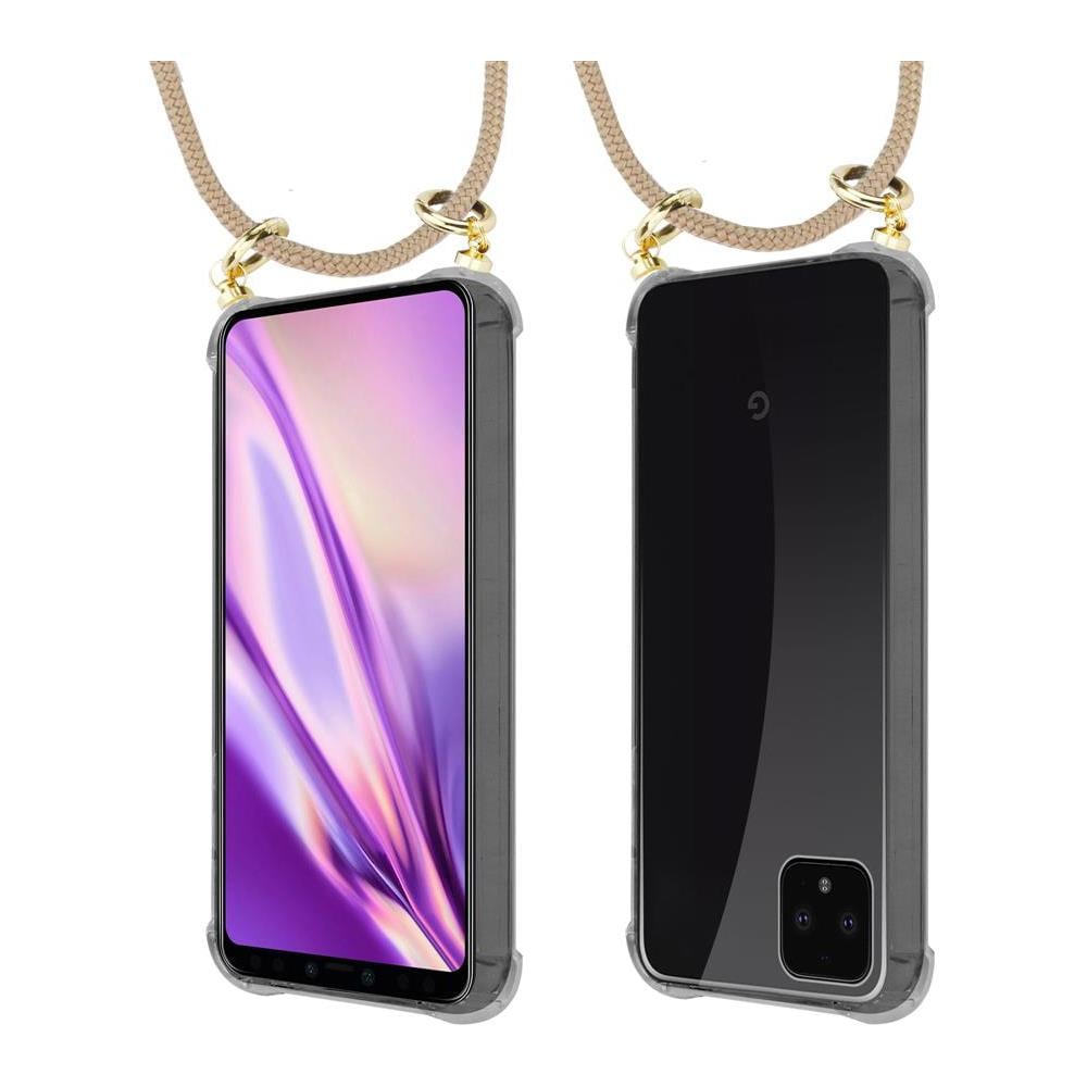 Catena Di Telefoni Cellulari Compatibile Con Google Pixel 4 In Marrone Brillante - Coperchio Protettivo In Silicone Con Anelli D'oro, Cinturino In Corda E Custodia Staccabile - Foto 8
