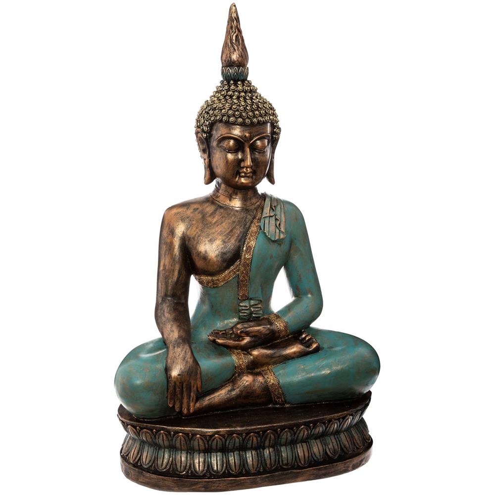 Figura Di Buddha, Decorazione In Poliresina, Altezza 72,5 Cm - Foto 1
