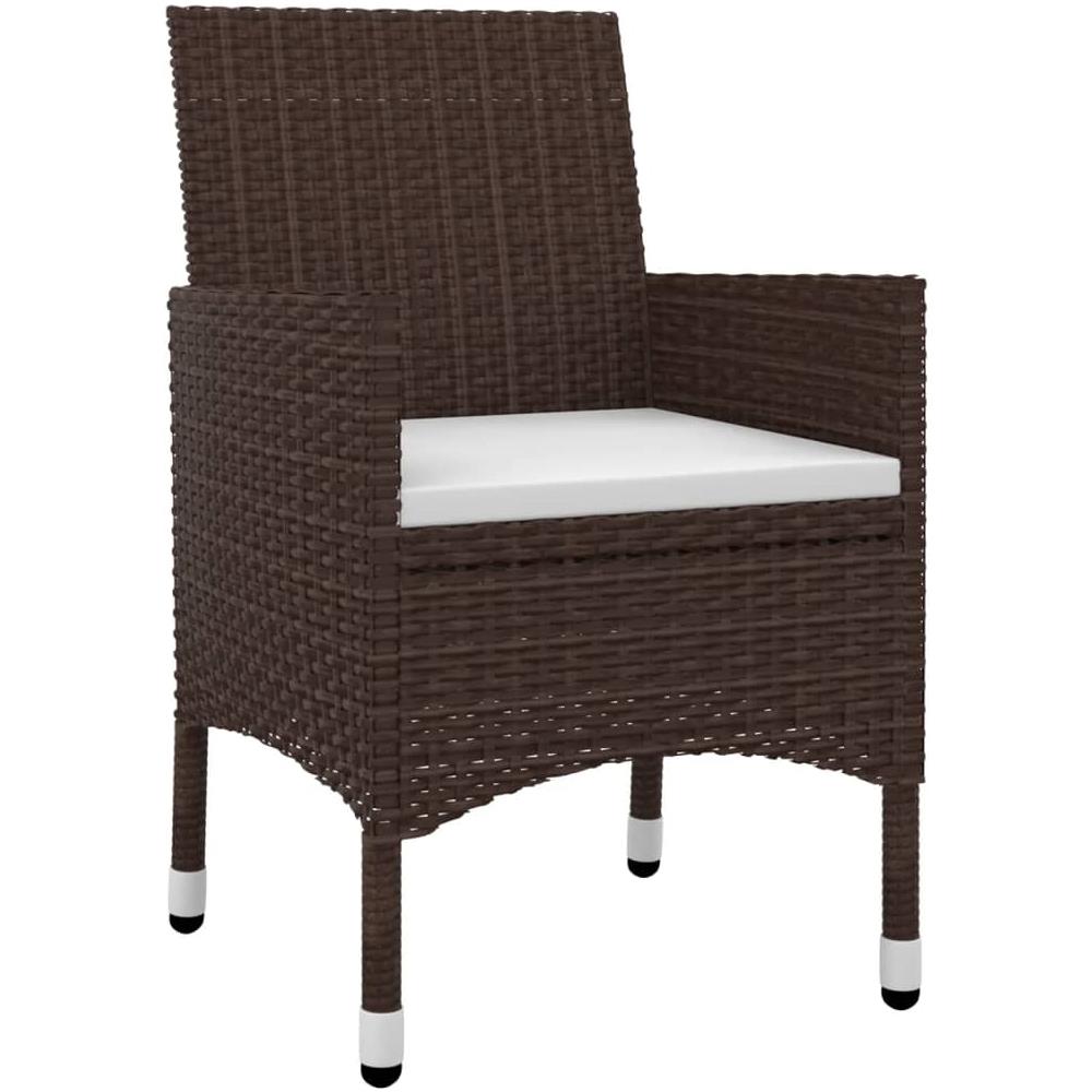 Set Da Pranzo Da Giardino 5 Pz Con Cuscini Polyrattan E Vetro - Foto 3