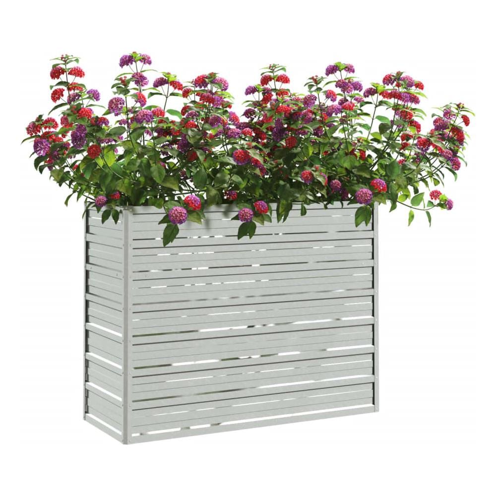 Letto Rialzato Giardino 100x40x77 cm in Acciaio Zincato Argento - Foto 2