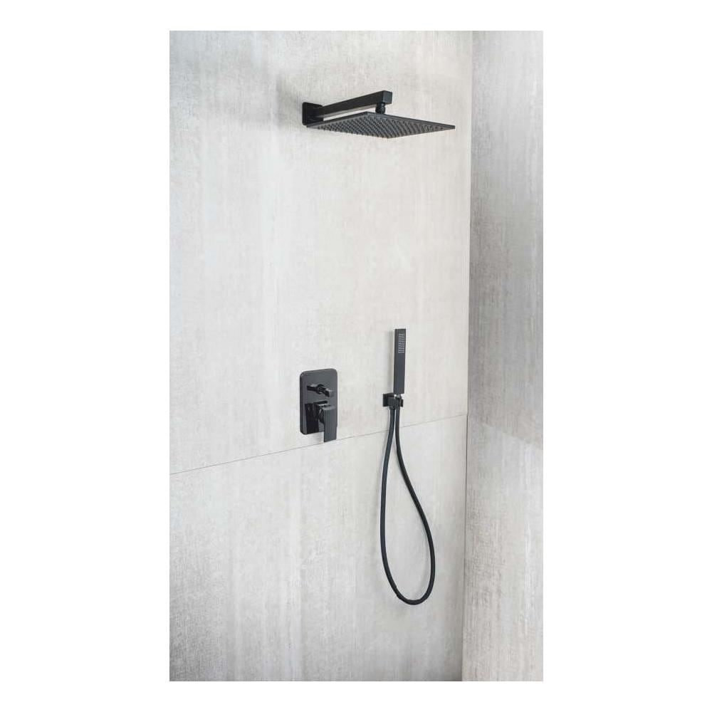 Kit Restyling Doccia Nero Opaco Quadro Braccio Presa Acqua Doccetta E Soffione (n25) - Foto 1