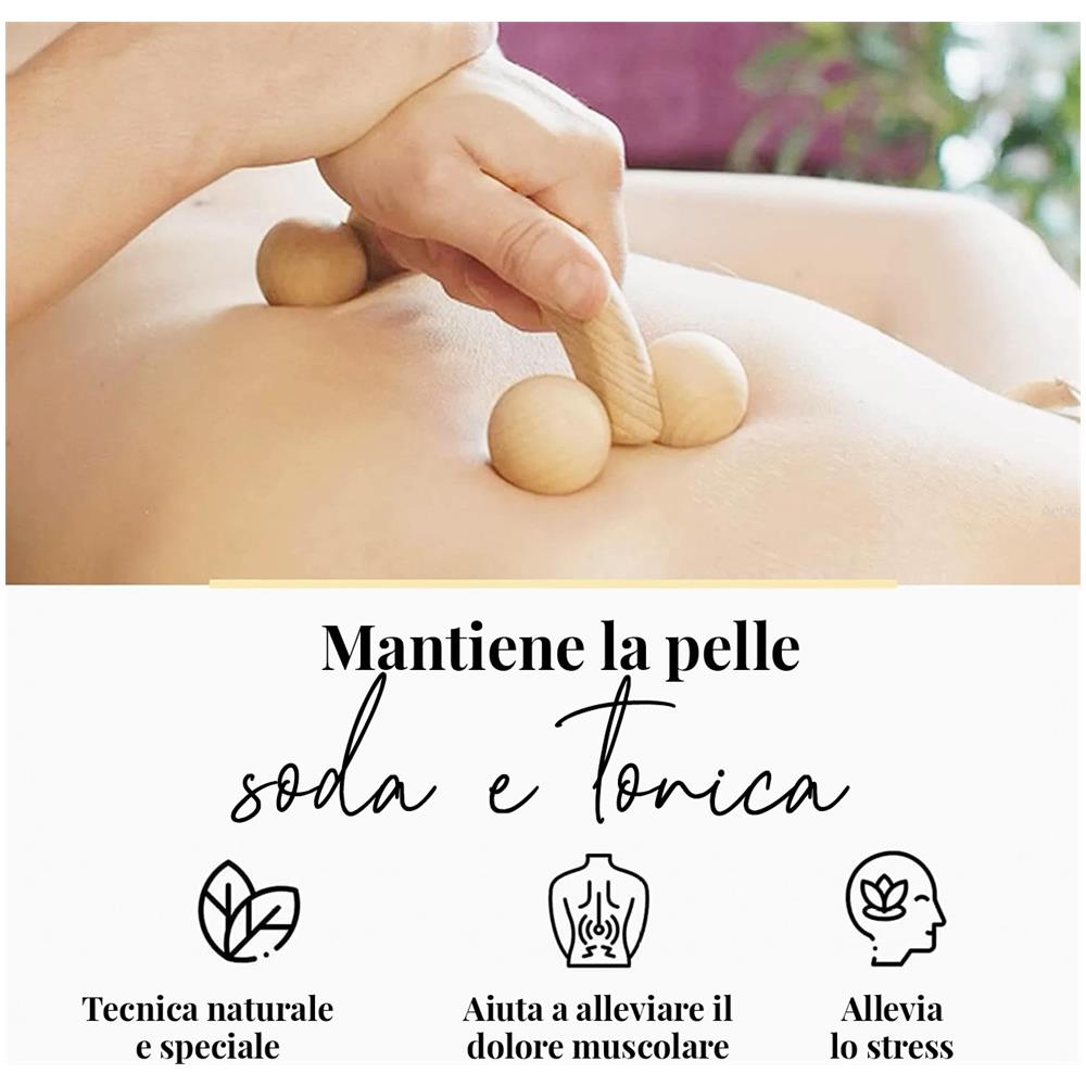 Massaggiatore Portatile In Legno Per Rullo Massaggiante Per Spalle E Collo Posteriore 18 X 7 X 6 Cm - Foto 2