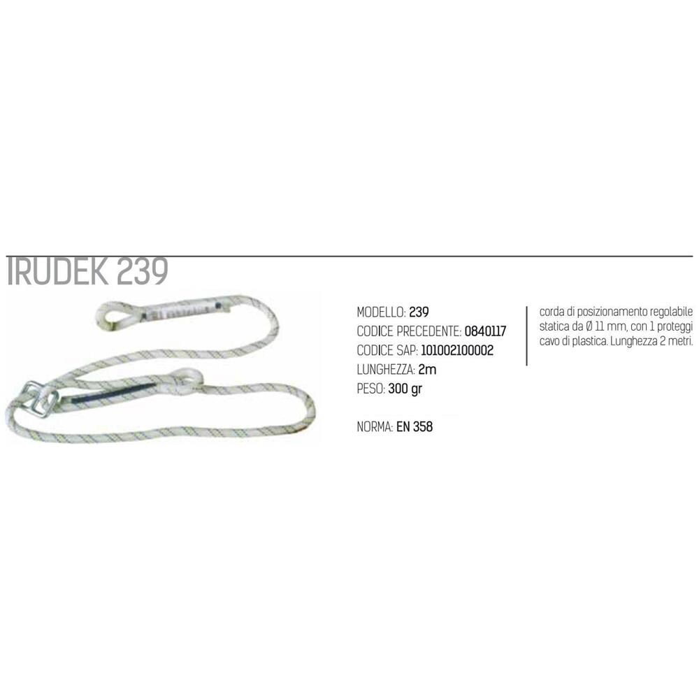 Corda Statica Regolabile Mt. 2 Irudek Ref. 239 En 358 - Foto 1
