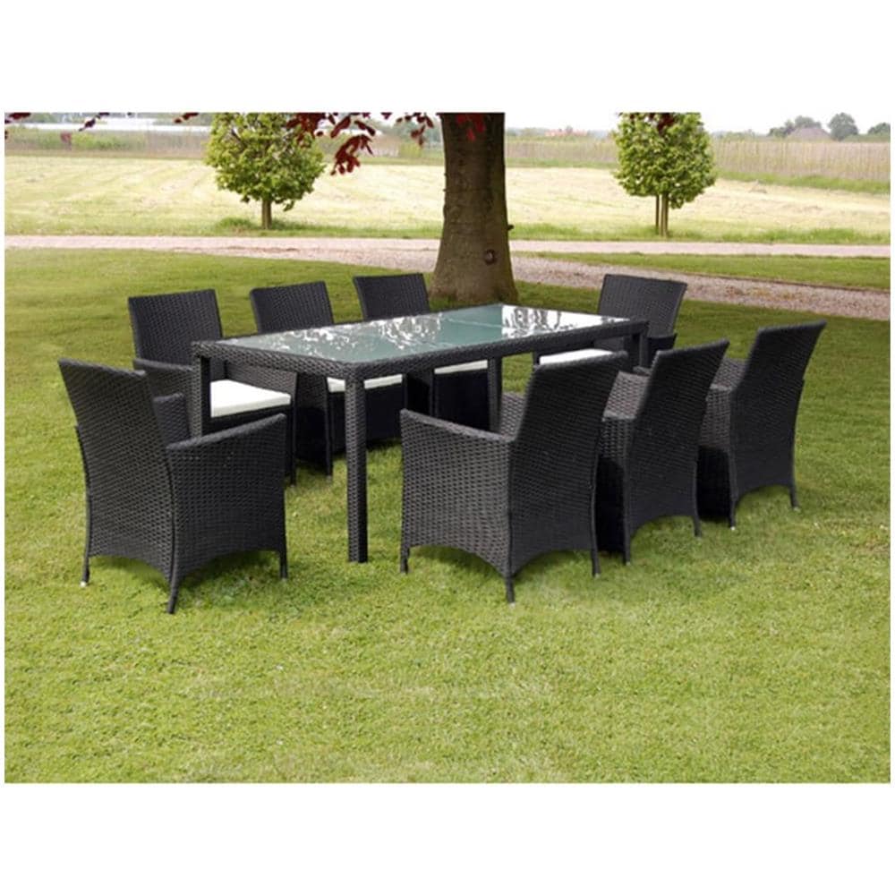 17 Pz Set Mobili Da Giardino In Polirattan Neri - Foto 1