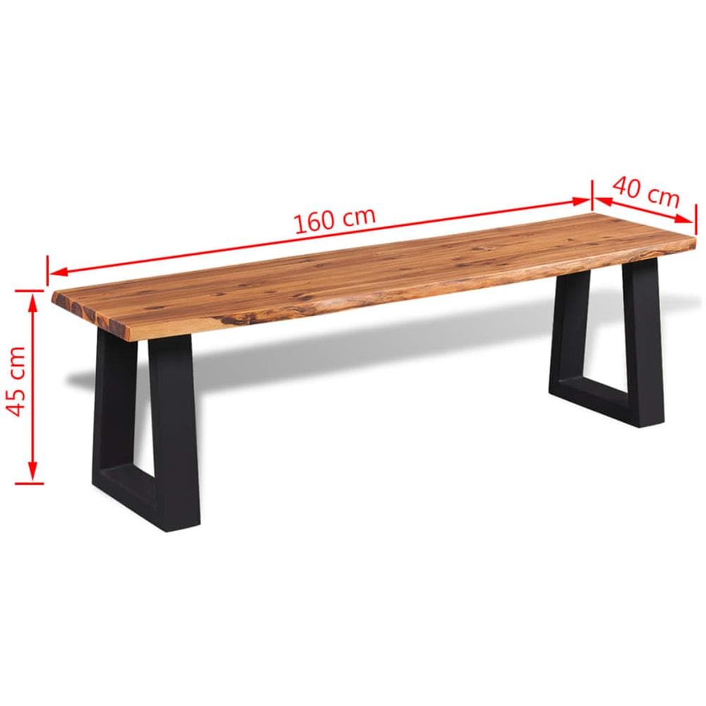 Panca In Legno Massello Di Acacia 160 Cm - Foto 6