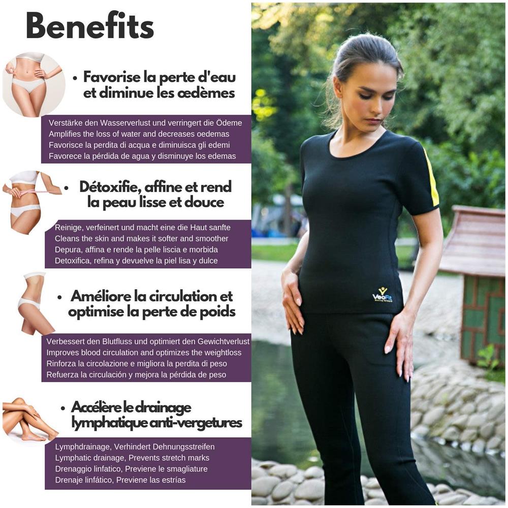 Maglietta di Sudorazione: T-Shirt Dimagrante per Donna - tonifica Le Braccia, la Pancia e i Fianchi per Una Pelle più Soda e Una Silhouette affinata - XL - Foto 2
