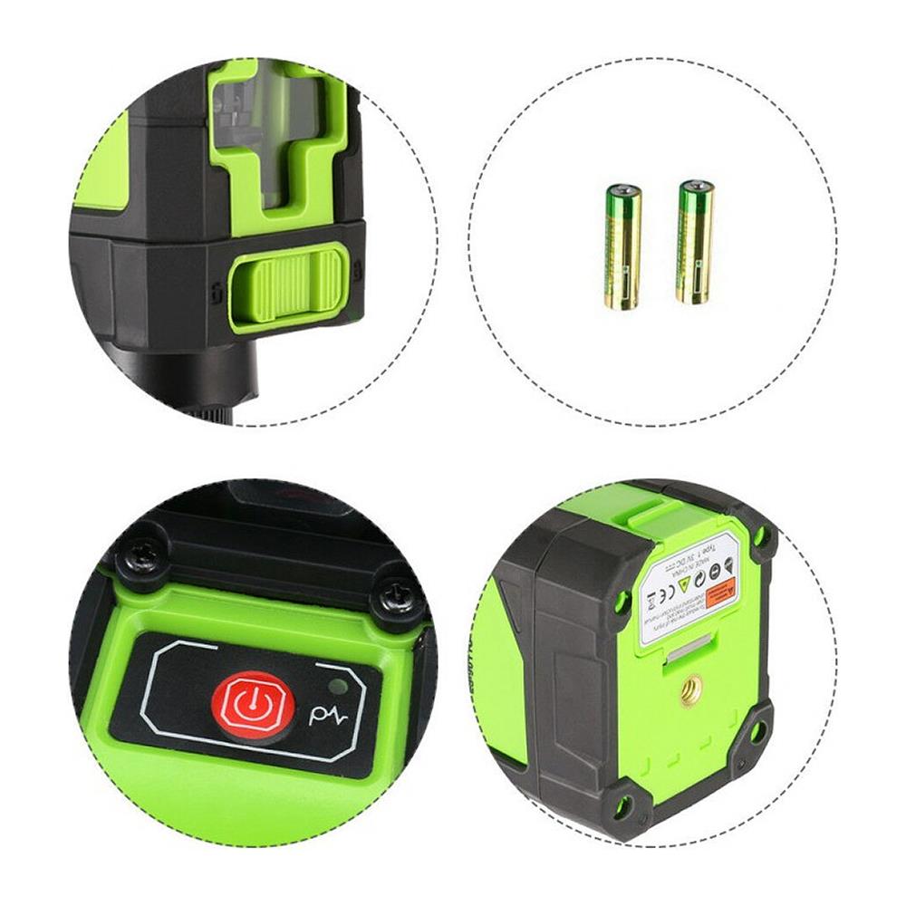 9011g Croce Linea Laser Autolivellante Orizzontale Fascio Verde E Livello Laser Linea Verticale Con Visibilità 30m, Laser Luminoso Con Base Pivotante Magnetica E Porta Laser - Foto 7