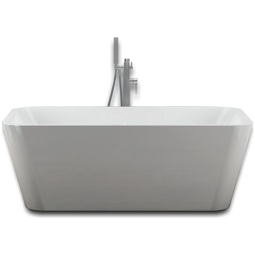 Vasca Da Bagno Freestanding Rettangolare Acrilico Bianco Lucido 3 Misure *** Misure : 160x80x58 Cm - Foto 1