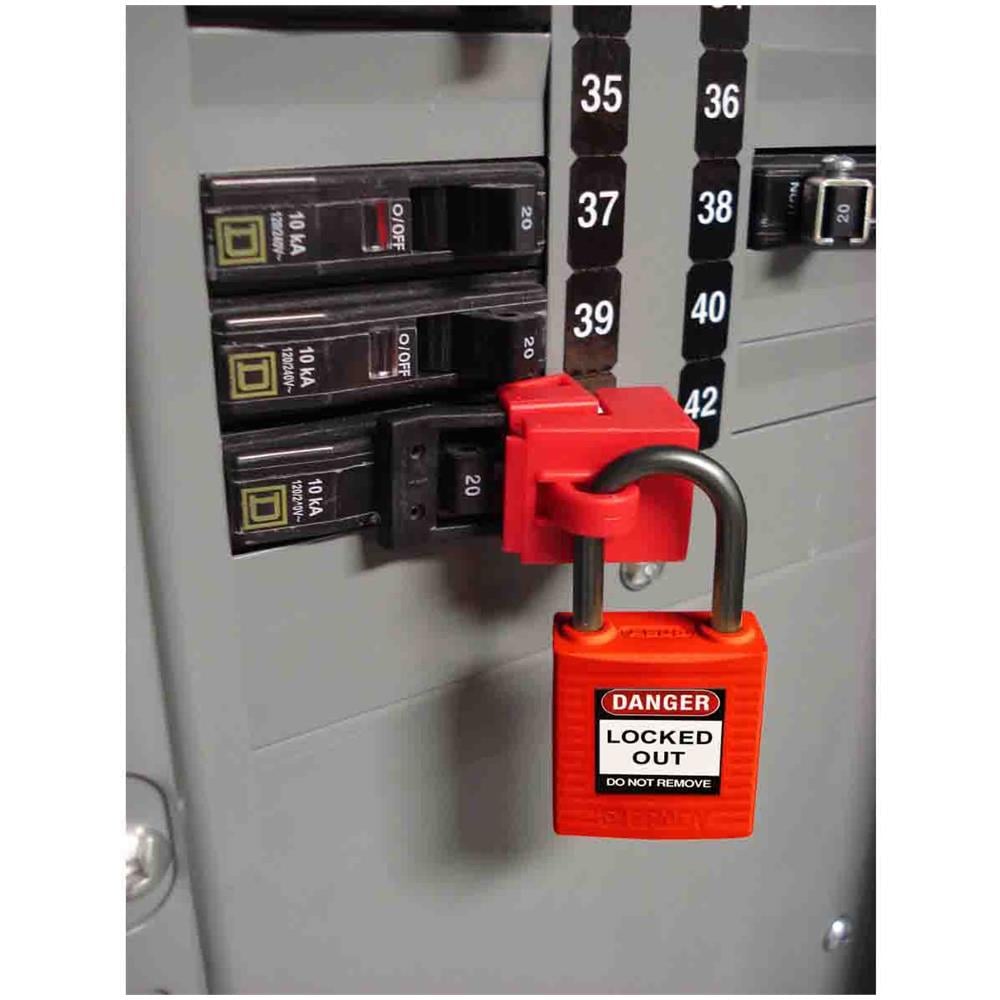 , Sicherheitsschloss Mit Stahlbgel, Rot, 38mm Bgelhhe, 6,5mm Bgeldurchmesser (keyed Different) (6er Pack) (051339) - Foto 3