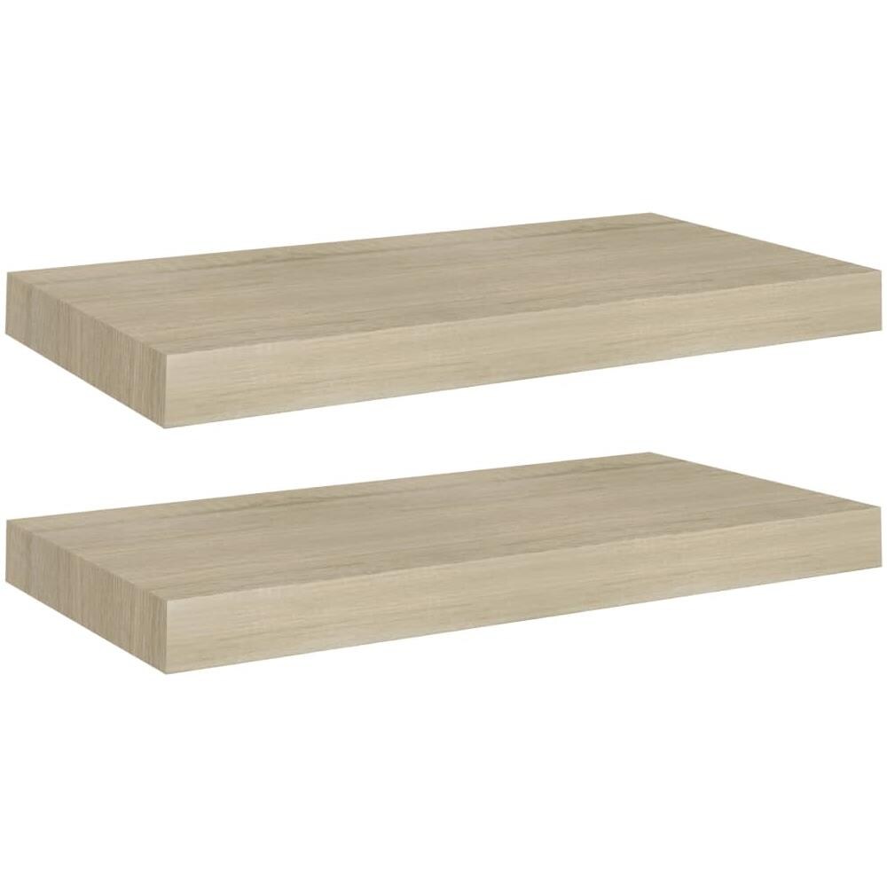 Scaffali A Parete 2 Pz Rovere 50x23x3,8 Cm In Mdf - Foto 2