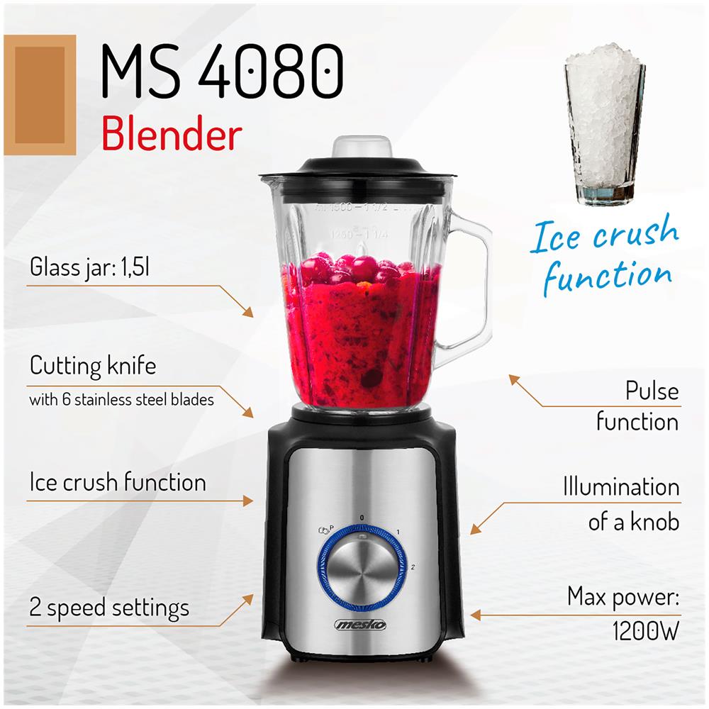 Frullatore 5902934839204 Capacità 1.5 Litri Potenza 1200 Watt Colore Acciaio Inox - Foto 8