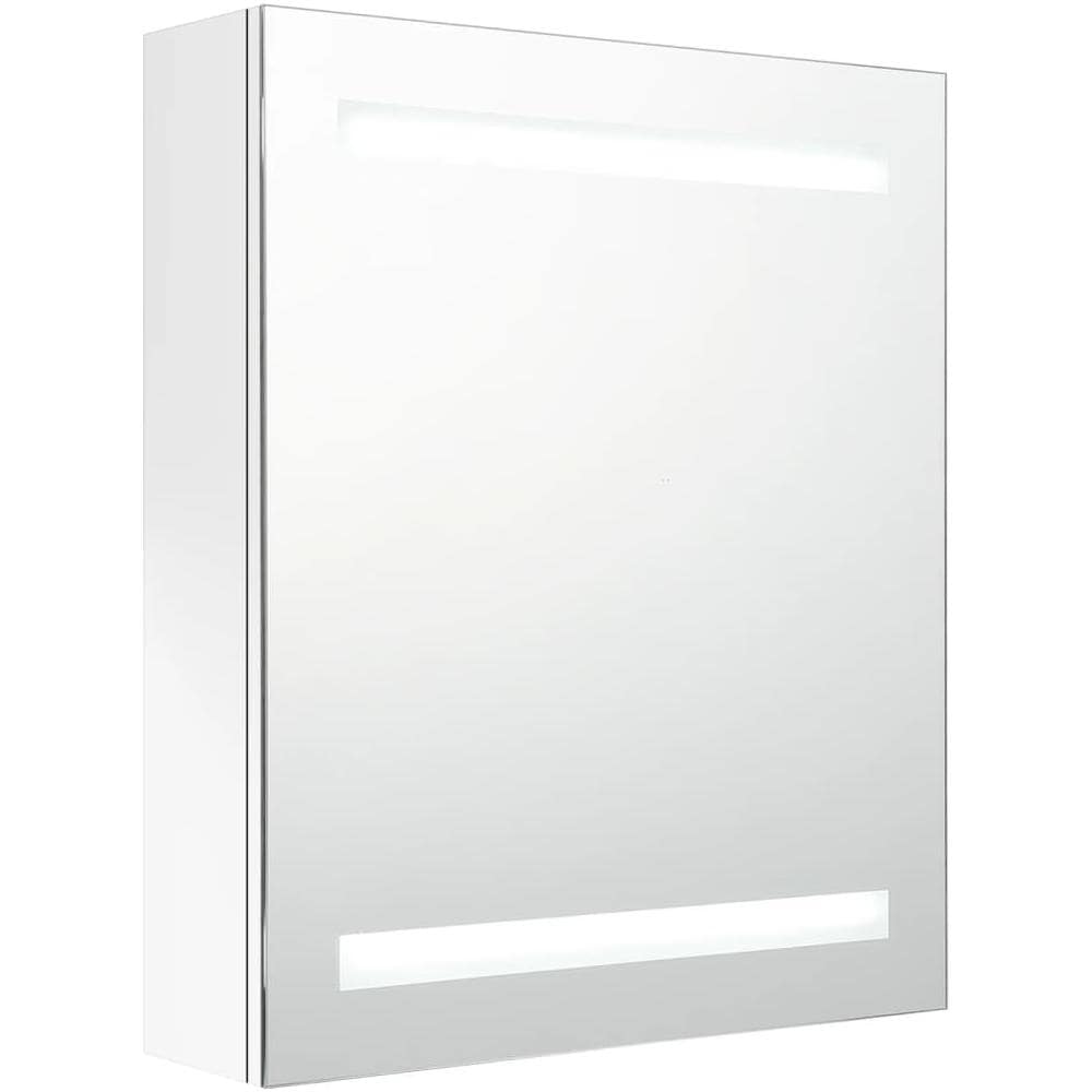 Armadietto Bagno con Specchio e LED Bianco Lucido 50x14x60 cm - Foto 2