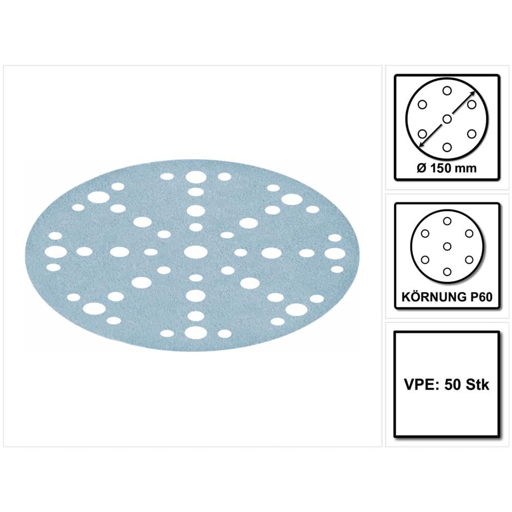 Stf D150/48 Disco Abrasivo Granat P60 / 150 Mm - 50 Pz. (575161) Per Ro 150, Es 150, Ets 150, Ets Ec 150, Lex 150, Wts 150, Hsk-d 150 - Foto 1