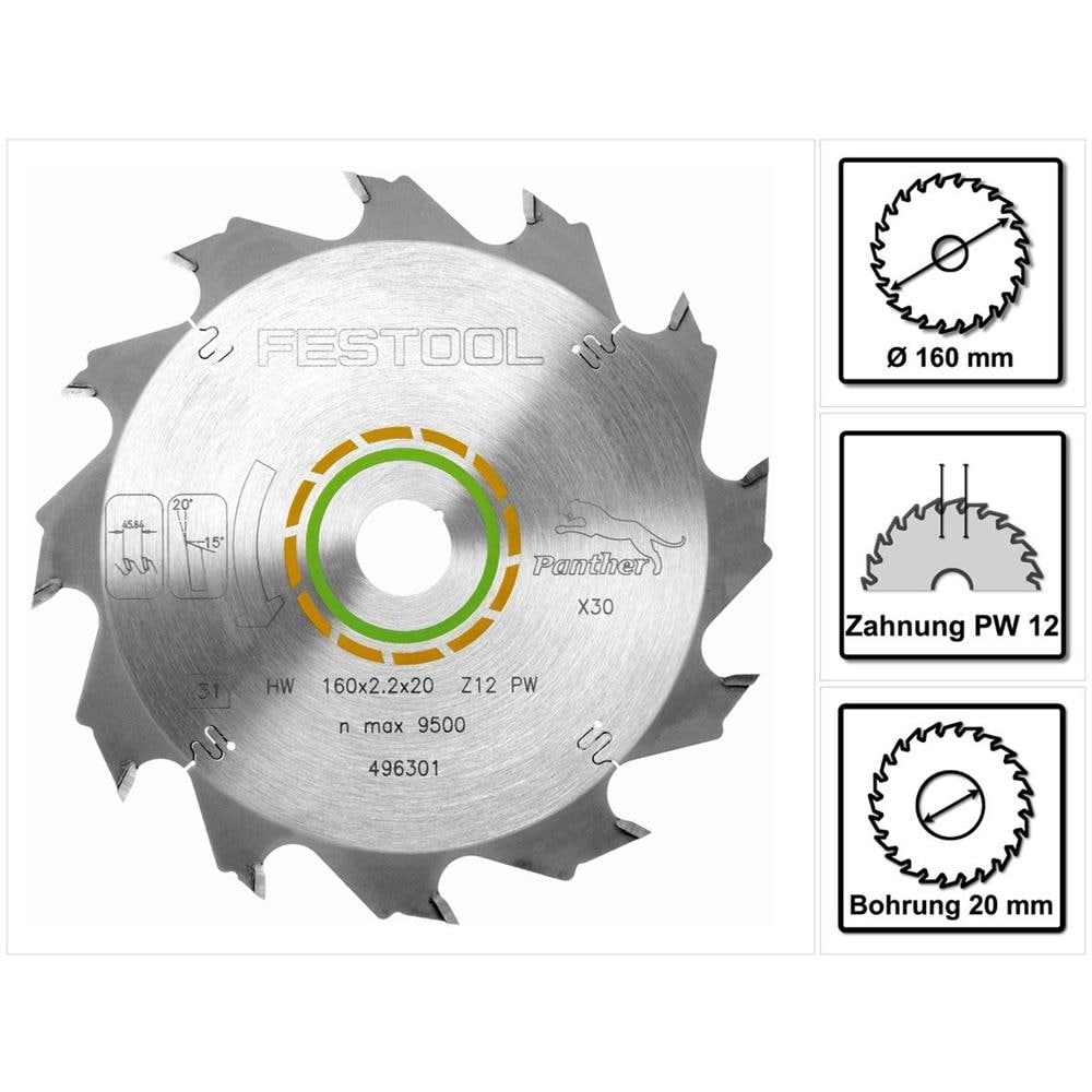 Lama Per Sega Circolare Panther Hw 160 X 20 X 2,2 Pw12 - 12 Denti (496301)  - Foto 1