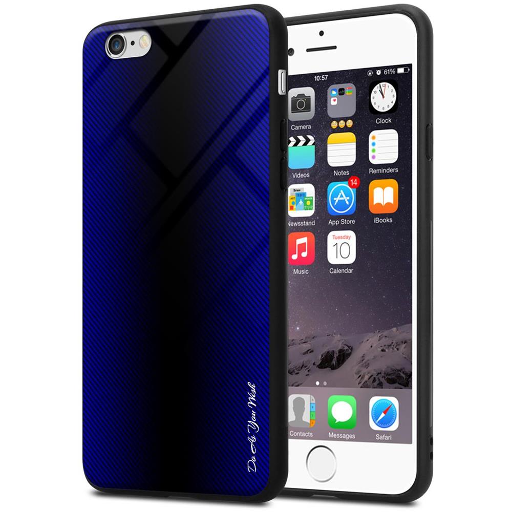 Custodia Compatibile Con Apple Iphone 6 / 6s - Ottica A Strisce In Cobalto Viola - Coperchio Protettivo In Vetro Temperato E Silicone Tpu - Foto 1