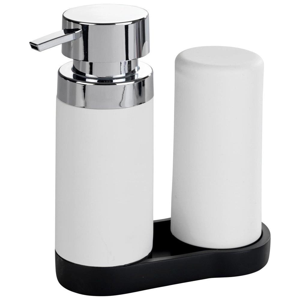 Dispenser Con Pompa Per Sapone E Contenitore Liquido In Silicone, Set 2 In 1 Per Cucina O Bagno - 250 Ml - Foto 1