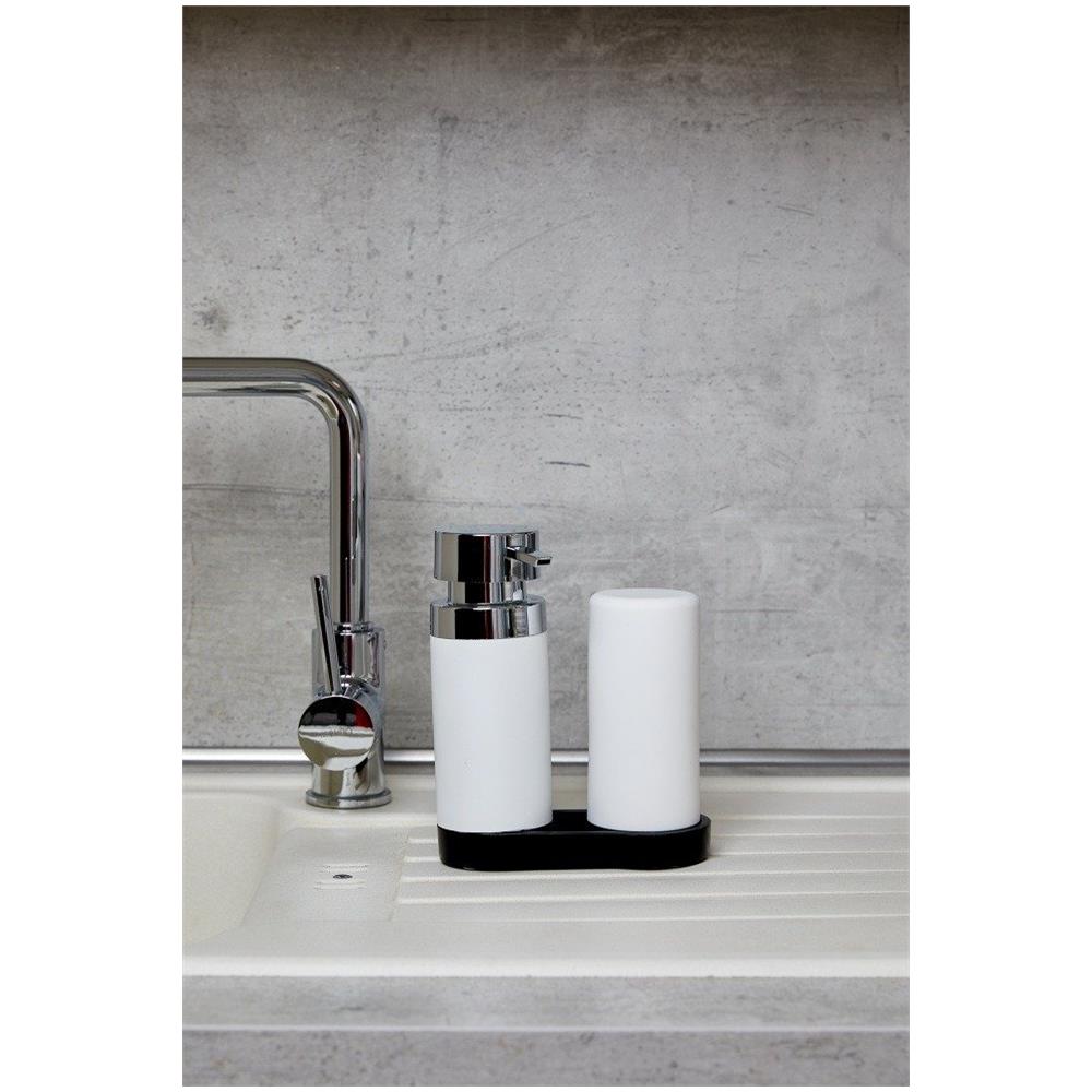 Dispenser Con Pompa Per Sapone E Contenitore Liquido In Silicone, Set 2 In 1 Per Cucina O Bagno - 250 Ml - Foto 5