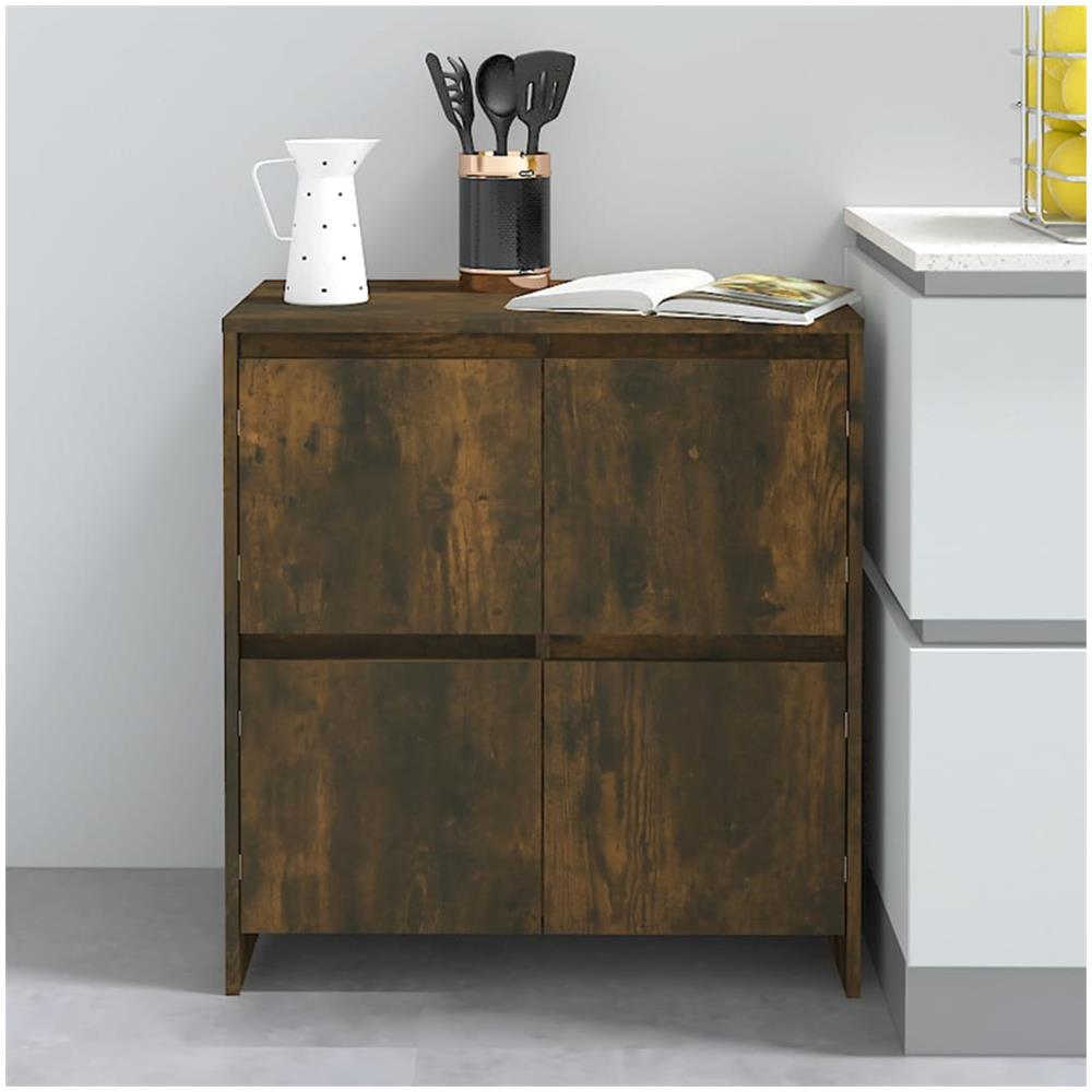 Credenze 2 pz Rovere Fumo 70x41x75 cm in Legno Multistrato - Foto 10