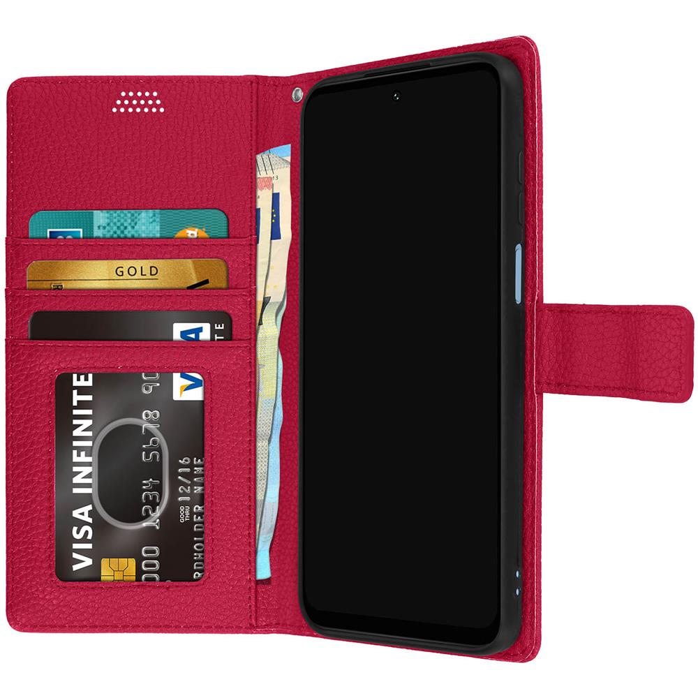 Custodia Motorola Moto G31 / G41 Granulata Portafoglio Supporto Rosa - Foto 5