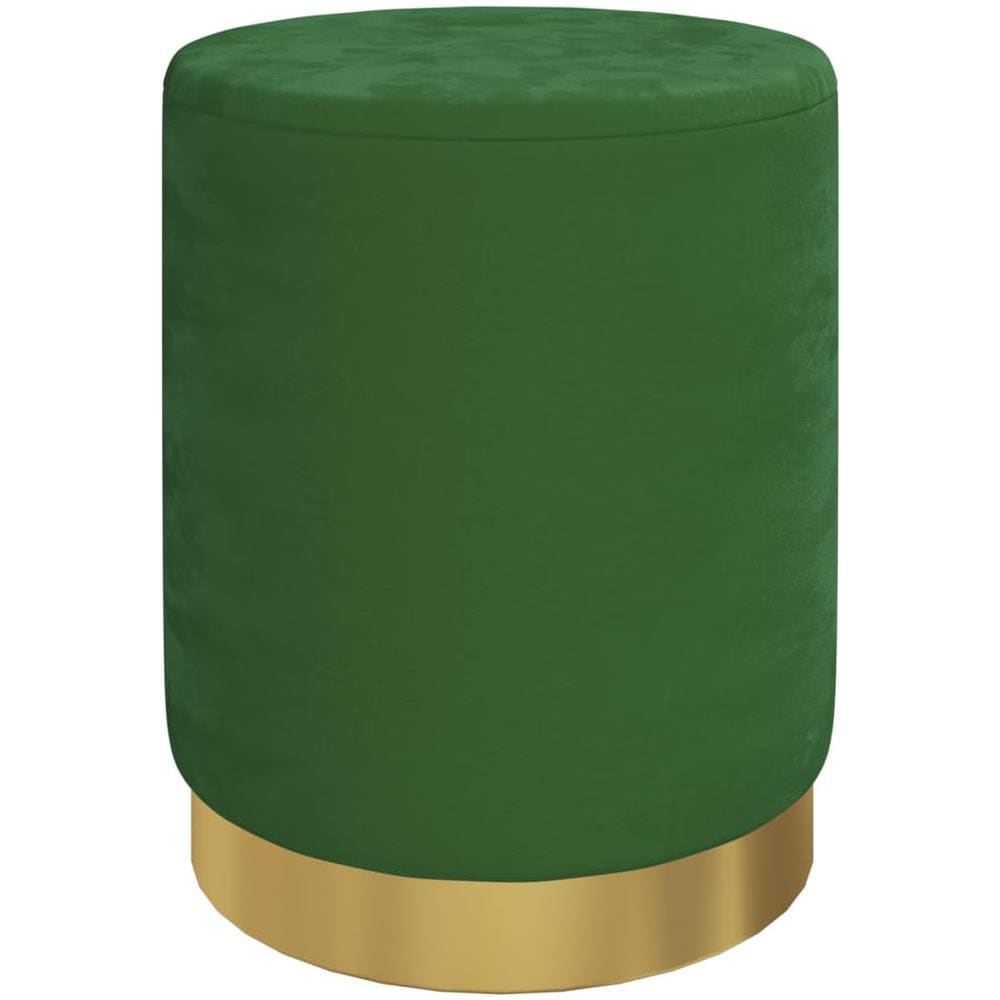 Sgabello Rotondo Con Contenitore Verde In Velluto - Foto 3