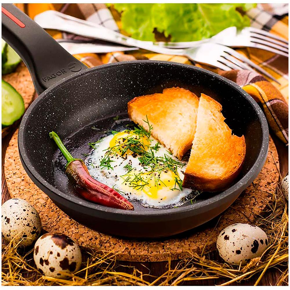 Fagor Alutherm Set Di Pentole Induzione 5 - Piece Alluminio Antiaderente 2 Casseruoli 1 Padella  Nero - Foto 8