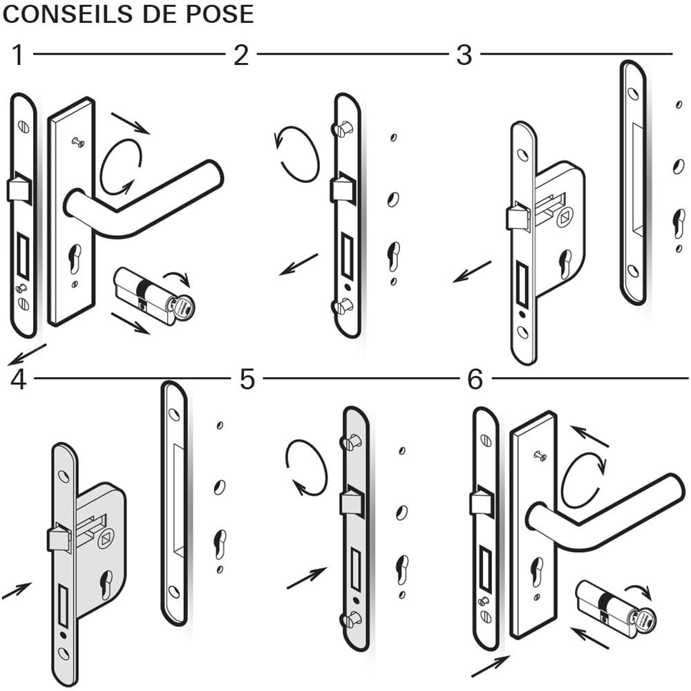 Serratura A Cilindro Per Porta D'ingresso, Sinistra, Asse 55mm, Estremità Rotonde - - Foto 4