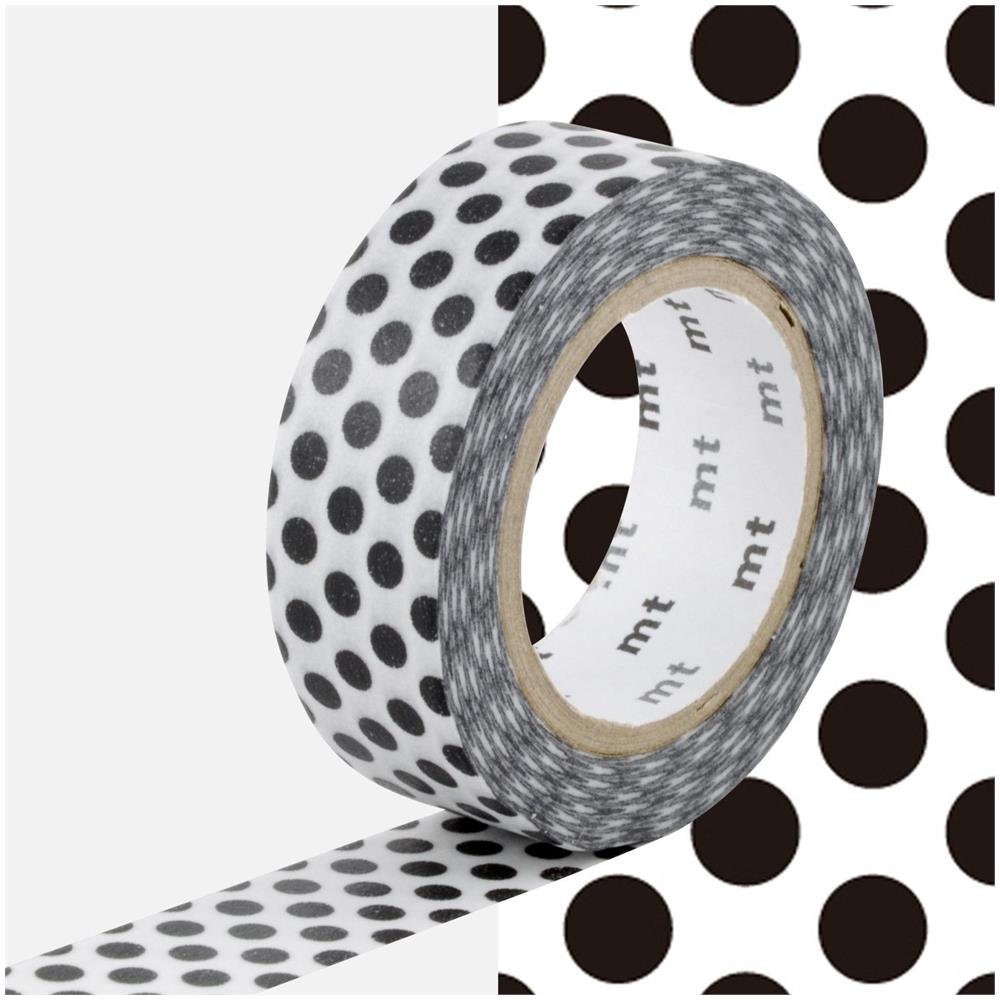 Nastro Adesivo Decorativo Con Punti - Nero - 1,5 Cm X 7 M - Foto 1
