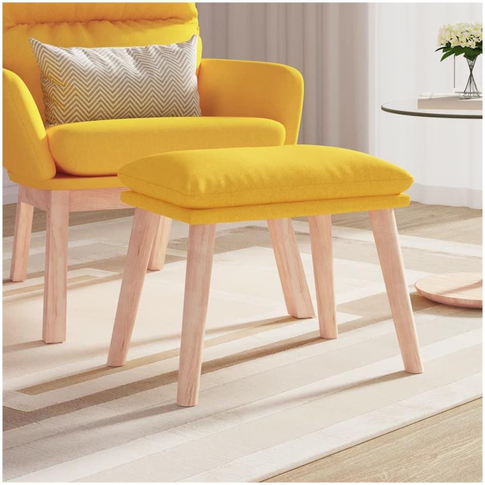 Poggiapiedi Giallo Senape 45x29,5x39 Cm In Tessuto - Foto 1