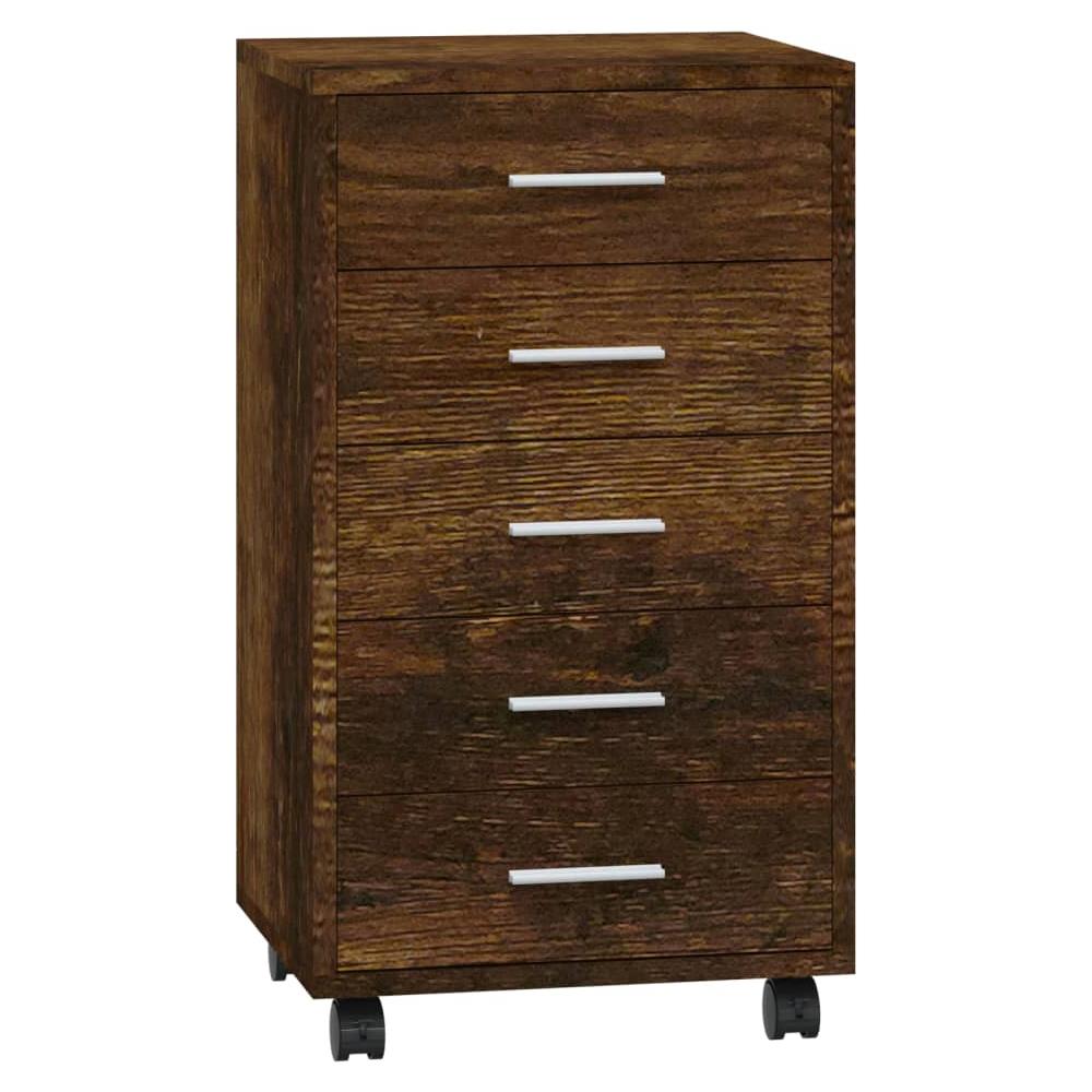 Cassettiera con Ruote rovere fumo in Legno Multistrato - Foto 2