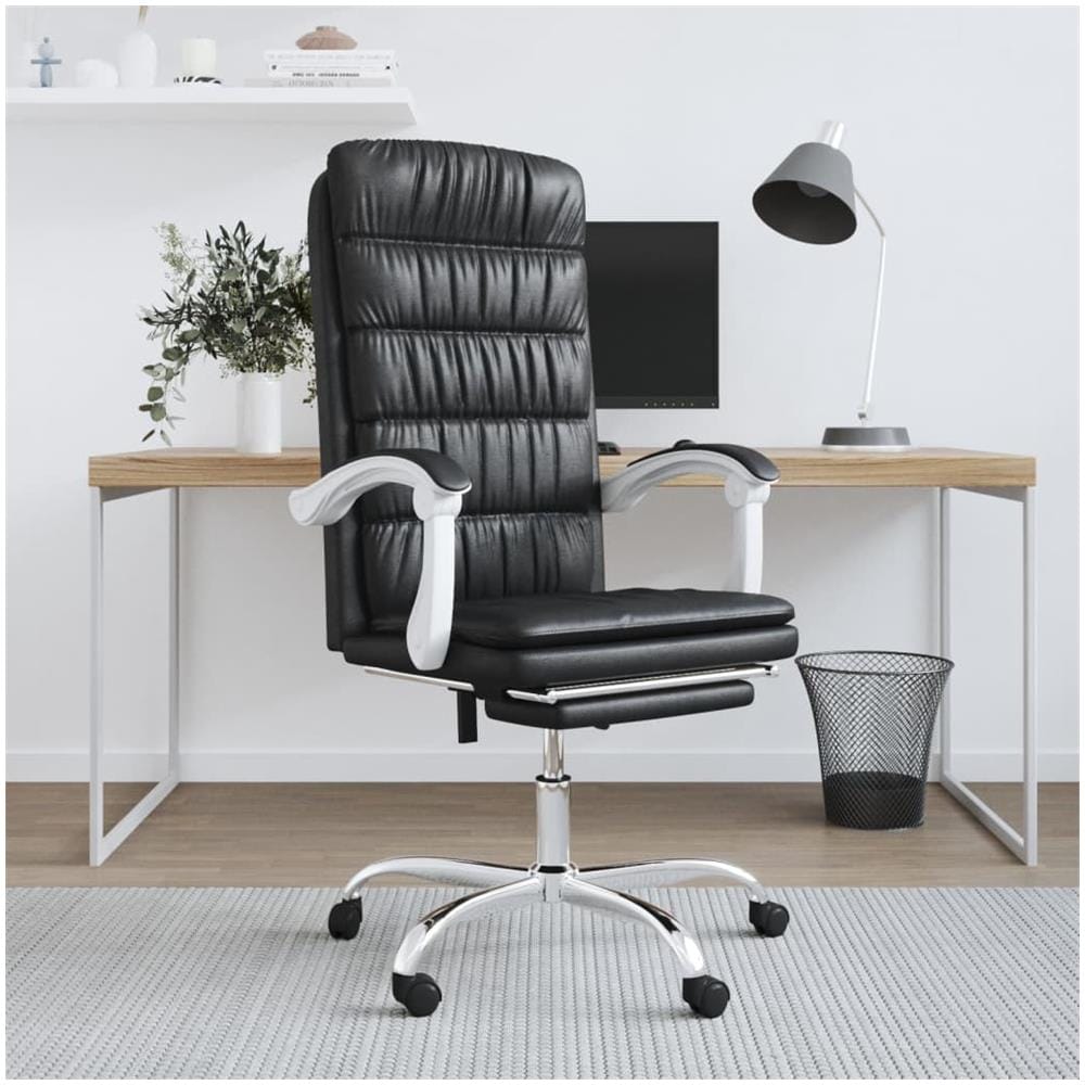 Poltrona Da Ufficio Reclinabile Nera In Similpelle - Foto 1