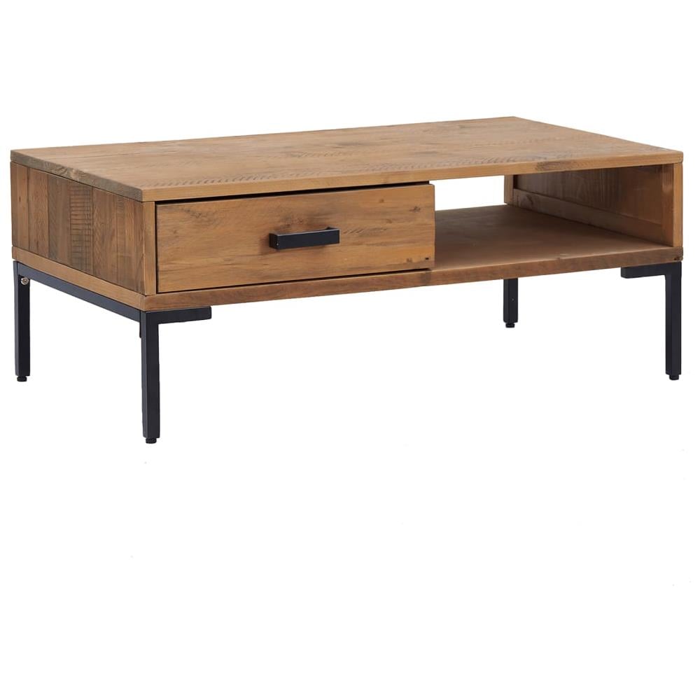 Tavolino da Salotto 90x50x35 cm in Legno Massello di Pino - Foto 2