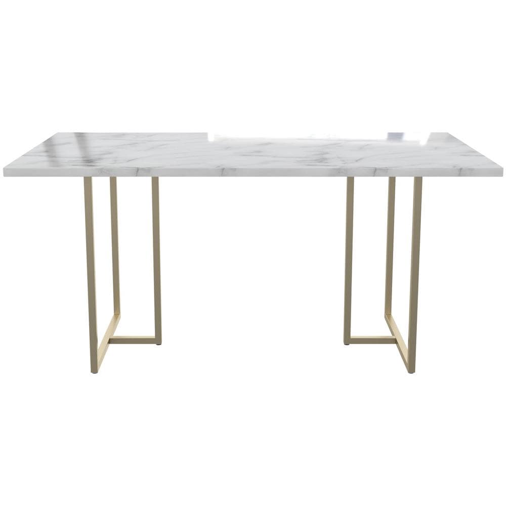 Astor Tavolo Da Pranzo In Marmo Bianco Mdf - Foto 2