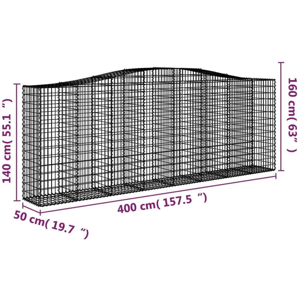 Cesti Gabbioni Ad Arco 9 Pz 400x50x140/160 Cm Ferro Zincato - Foto 5