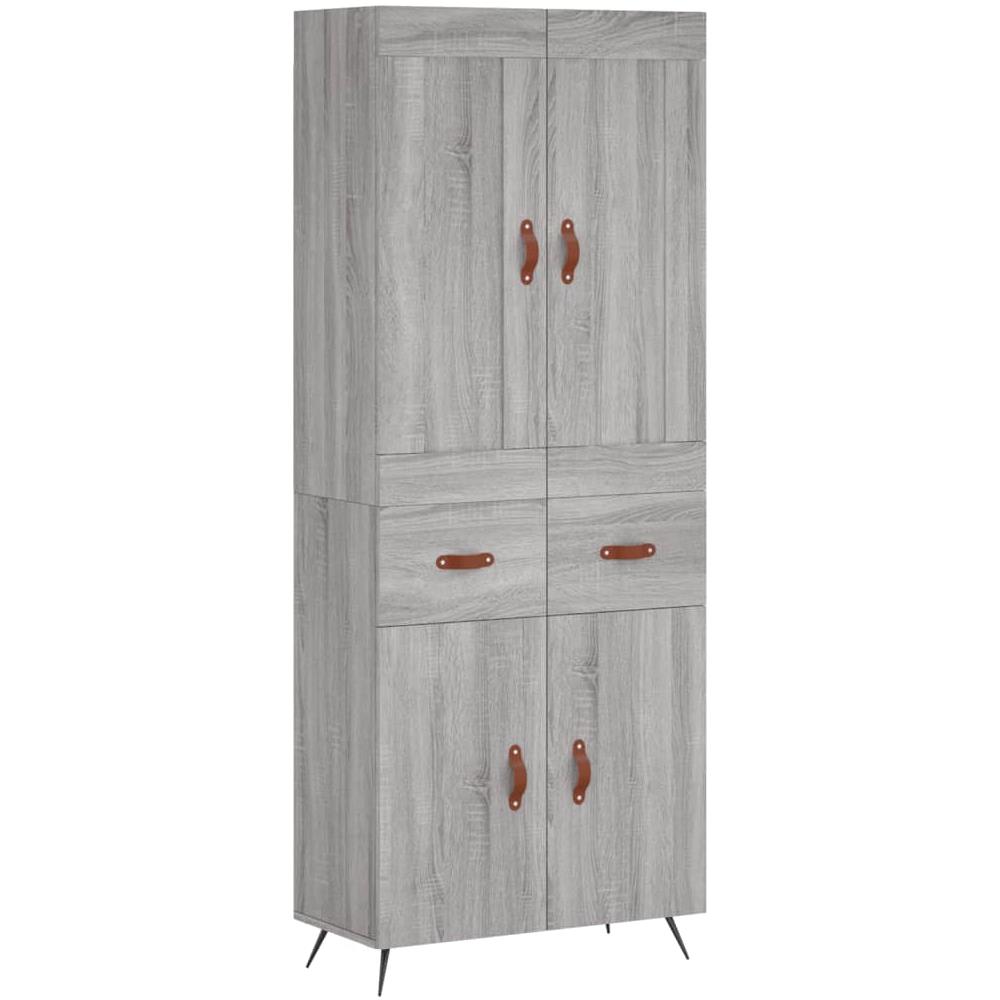 Credenza Grigio Sonoma 69,5x34x180 Cm In Legno Multistrato - Foto 2