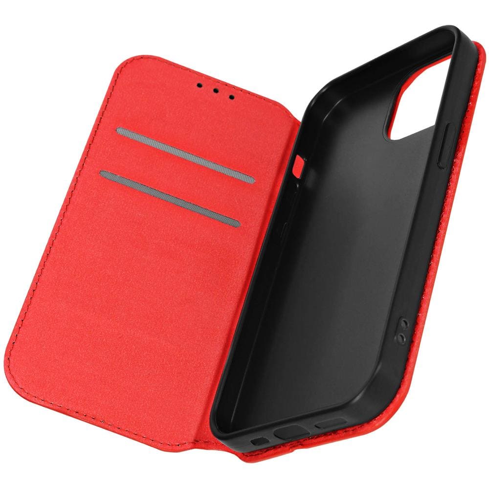 Custodia Per Iphone 15 Pro Max Portafoglio Funzione Supporto Video Rossa - Foto 1