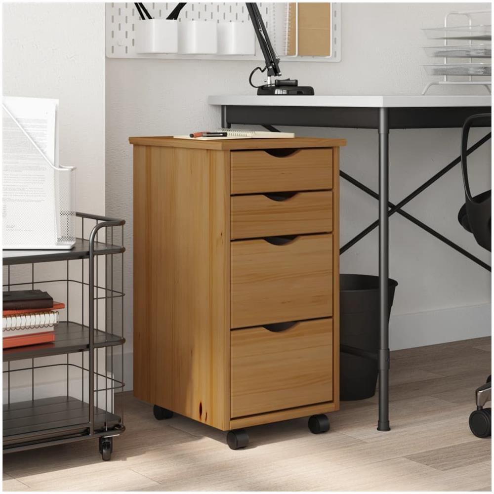 Armadietto Rotante Con Cassetti Moss Miele Legno Massello Pino - Foto 1