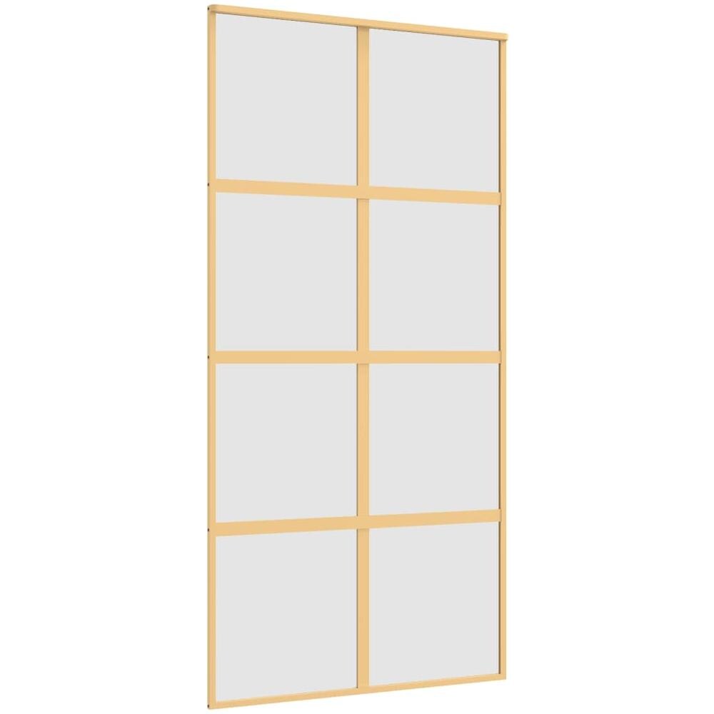 Porta Scorrevole Oro 102,5x205 Vetro Smerigliato Esg Alluminio - Foto 2