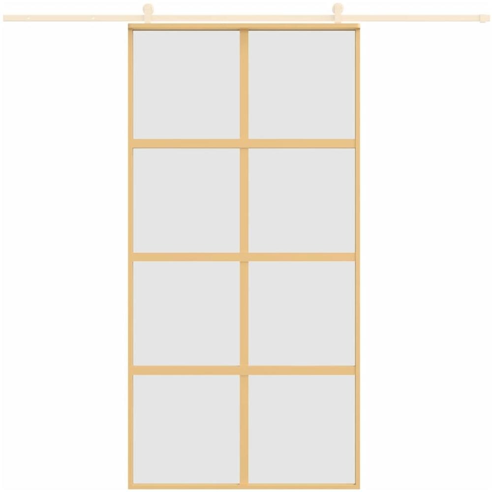 Porta Scorrevole Oro 102,5x205 Vetro Smerigliato Esg Alluminio - Foto 3