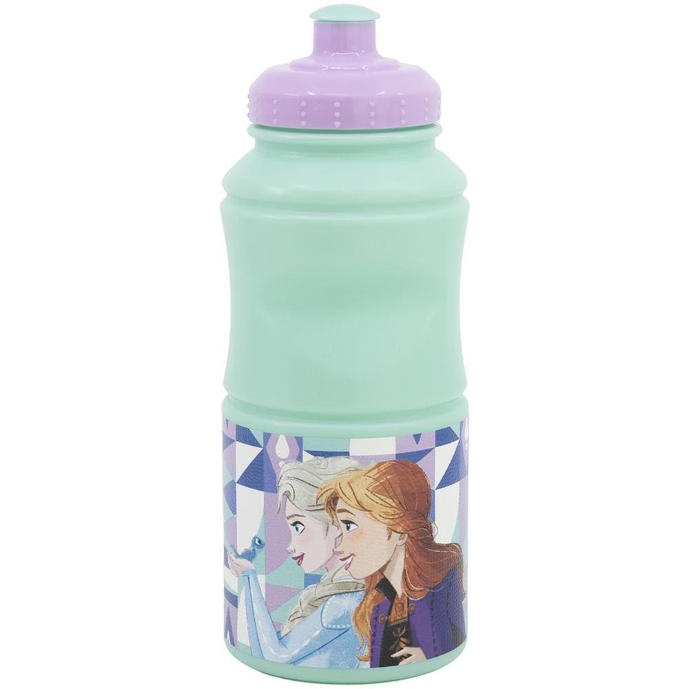 Disney Borraccia Azzurra Per Bambini In Plastica Frozen Elsa E Anna 380 Ml Con Chiusura Antigoccia E Banda Antiscivolo - Foto 2