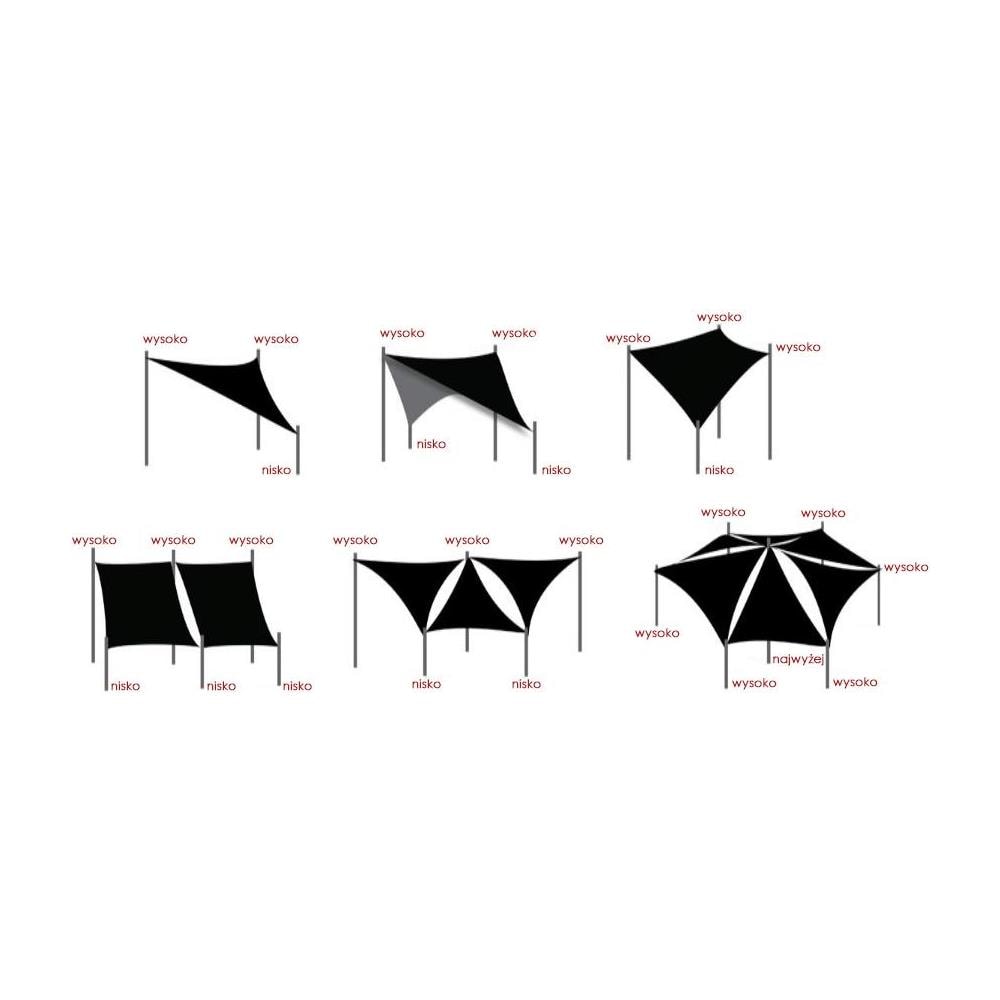 4x3 m Vela ombreggiante impermeabile Codura Grigio scuro - Ombrellone da giardino - Foto 7