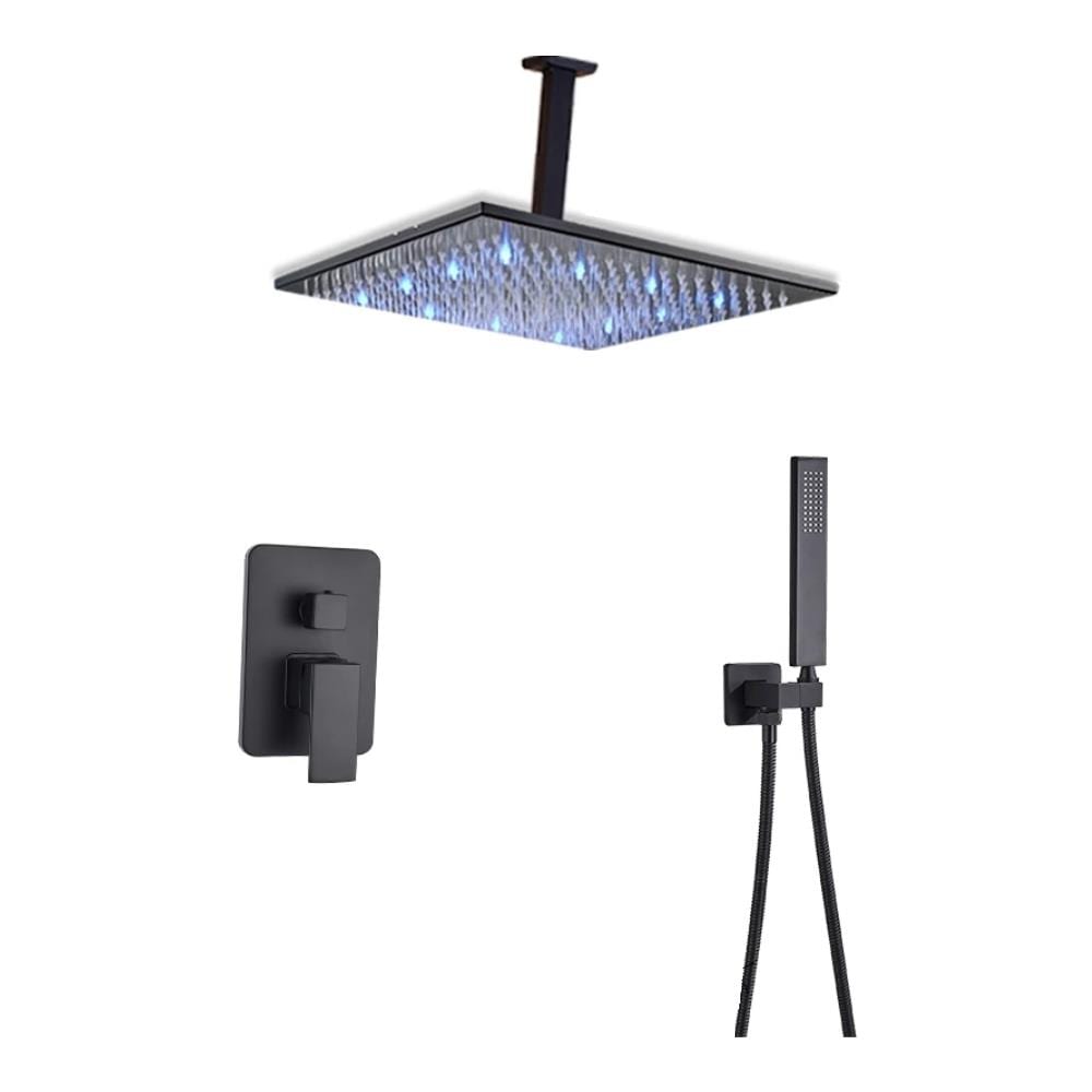 Set miscelatore doccia, Blackswan, tipo M73.56 LED, modello nero opaco, misura 30 cm - Foto 1