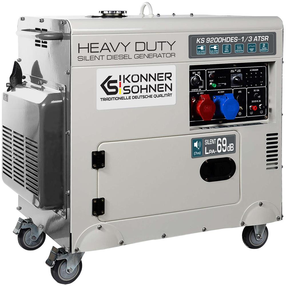 Generatore diesel """" KS 9200HDES-1/3 ATSR (EURO V) Tensione, V 230/400 Potenza massima /nominale (230V), kW 6.5/6.0 - Foto 1