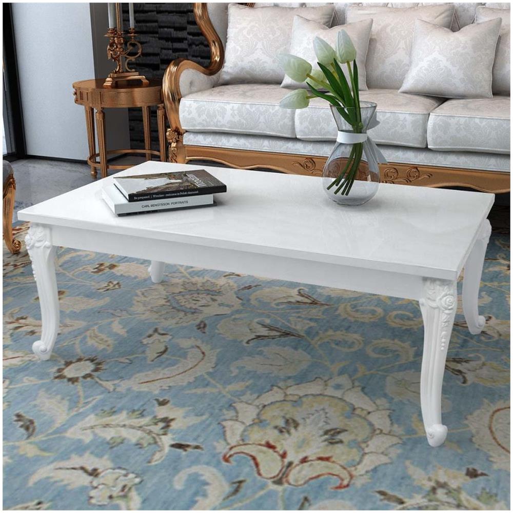 vidaXL Tavolino da Caffè 115x65x42 cm Bianco Lucido ePRICE vidaXL Tavolino da Caffè 115x65x42 cm Bianco Lucido