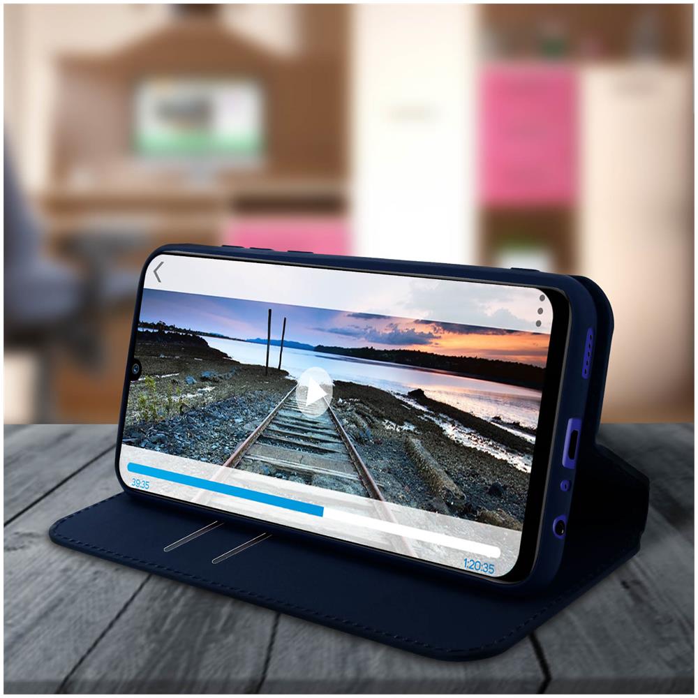 Custodia Huawei P Smart 2019 / Honor 10 Lite Portacarte Funzione Supporto Blu - Foto 2