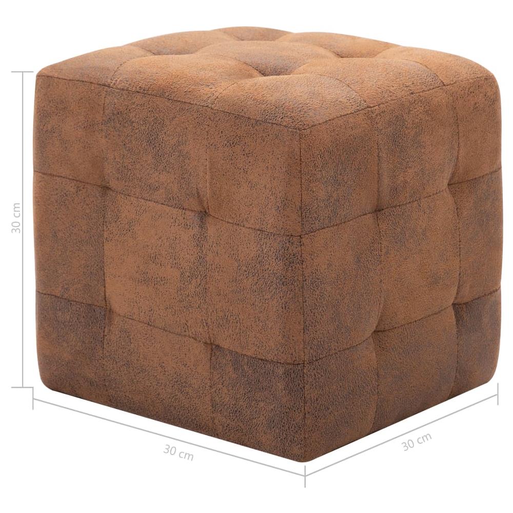 Comodini 2 Pz Marrone 30x30x30 Cm In Similpelle Scamosciata - Foto 6
