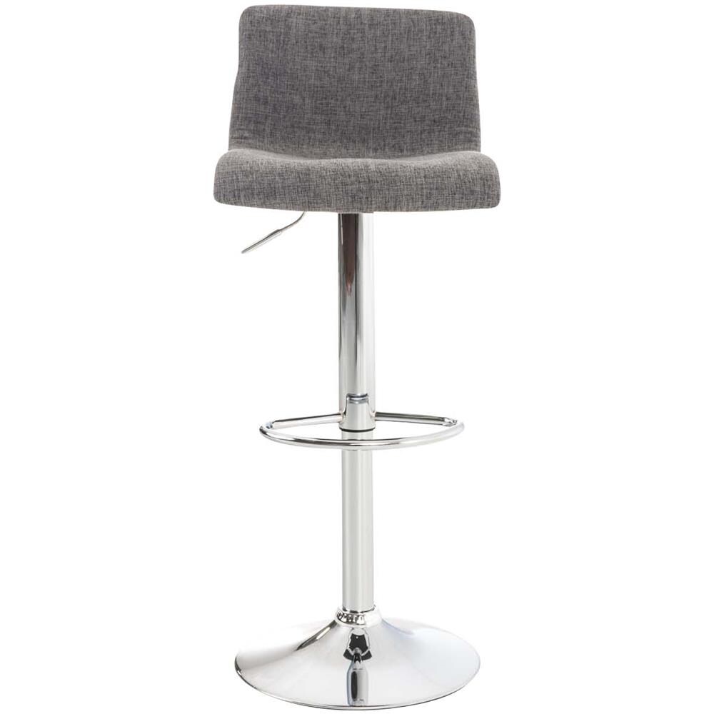 2 Sgabelli Alti Hoover in Tessuto - Set 2 Sgabelli Bar Design Regolabile 59-80 cm I Sedie Sgabello Girevole 360°con Schienale Grigio Chiaro Cromato - Foto 2