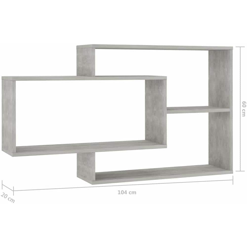 Mensole a Muro Grigio Cemento 104x20x58,5 cm Legno Multistrato - Foto 12