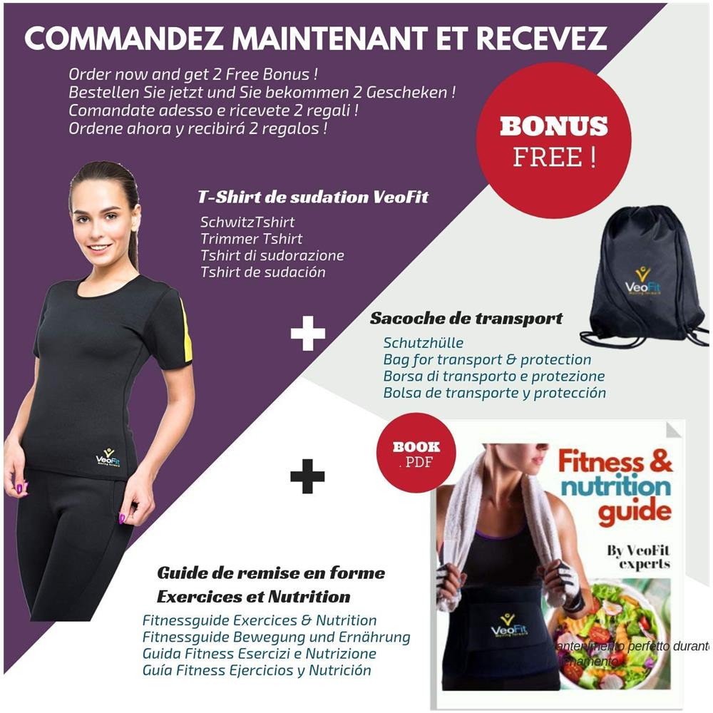 Maglietta di Sudorazione: T-Shirt Dimagrante per Donna - tonifica Le Braccia, la Pancia e i Fianchi per Una Pelle più Soda e Una Silhouette affinata -L - Foto 2