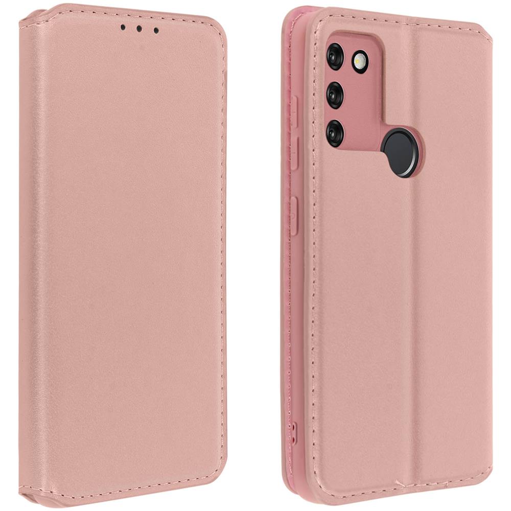 Custodia Honor 9a Portacarte Funzione Supporto Similpelle Liscia Rosa Gold - Foto 1
